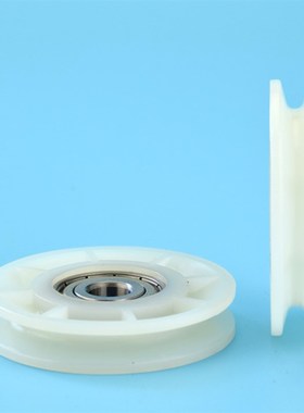 6cm带槽轴承滑轮电梯钢丝绳轴承滑轮6200ZZ包塑尼龙轮10*60*12mm