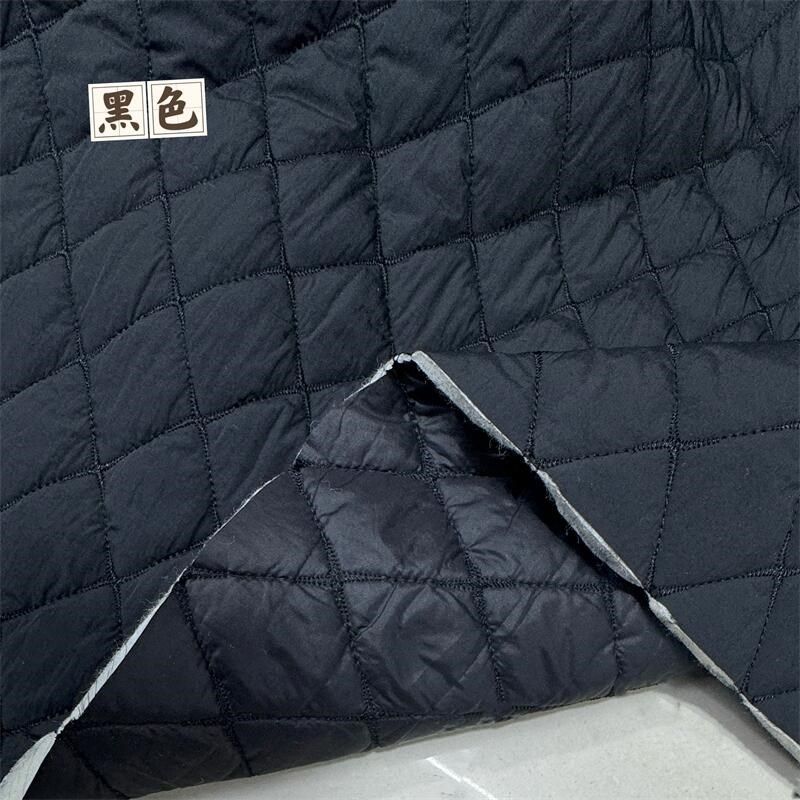 羊驼毛绒絮片夹层棉服布料菱形绗缝保暖柔M软秋冬马甲棉袄服装面