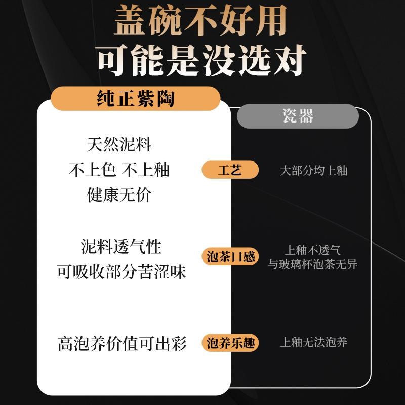 【滇匠企业店】建水紫陶盖碗茶C杯单个茶具泡茶功夫悬停手抓