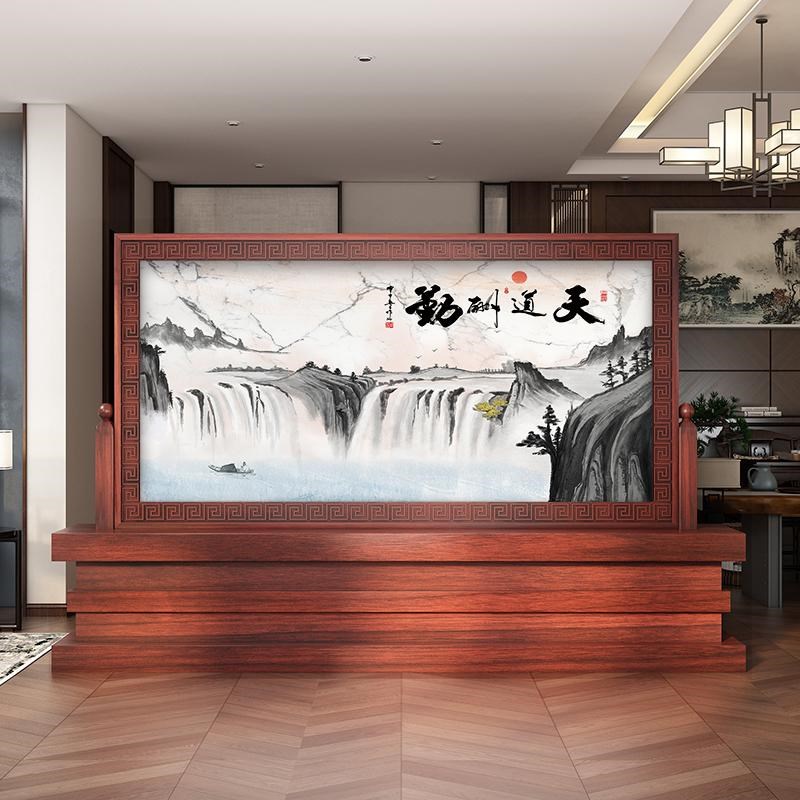中式实木屏风办公室隔断墙学校企业酒店M单位大厅玄关座屏现代