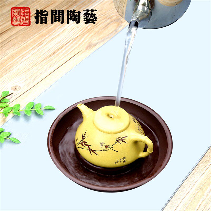 紫砂壶承干泡台茶盘m养壶功夫家用简约陶瓷储水小型台套装日式圆