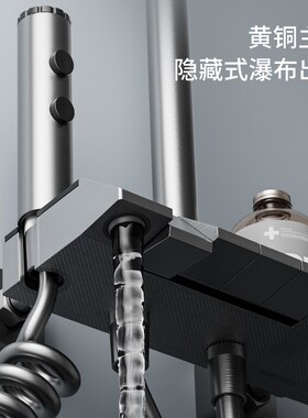 全铜淋浴花洒套装淋雨浴室入墙式家用枪灰色卫浴恒温明装花晒喷头