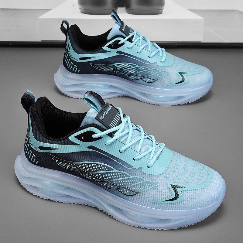 运动鞋男款夏季j气垫减震跑步防滑男士休闲增高青少年体育黑色男