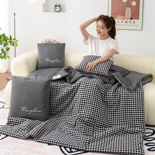 母婴级A类全棉抱枕被子两用 A车用办公室午睡被子可机洗可折叠