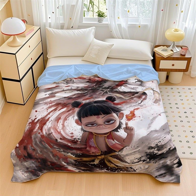 夏季儿童卡通哪吒全棉夏凉被空调被幼儿园P午睡棉花薄被子被芯