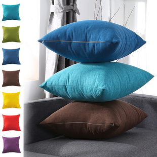 亚麻沙发靠背靠垫小靠枕30o客厅40x40方形45抱枕套罩50x50cm60 70