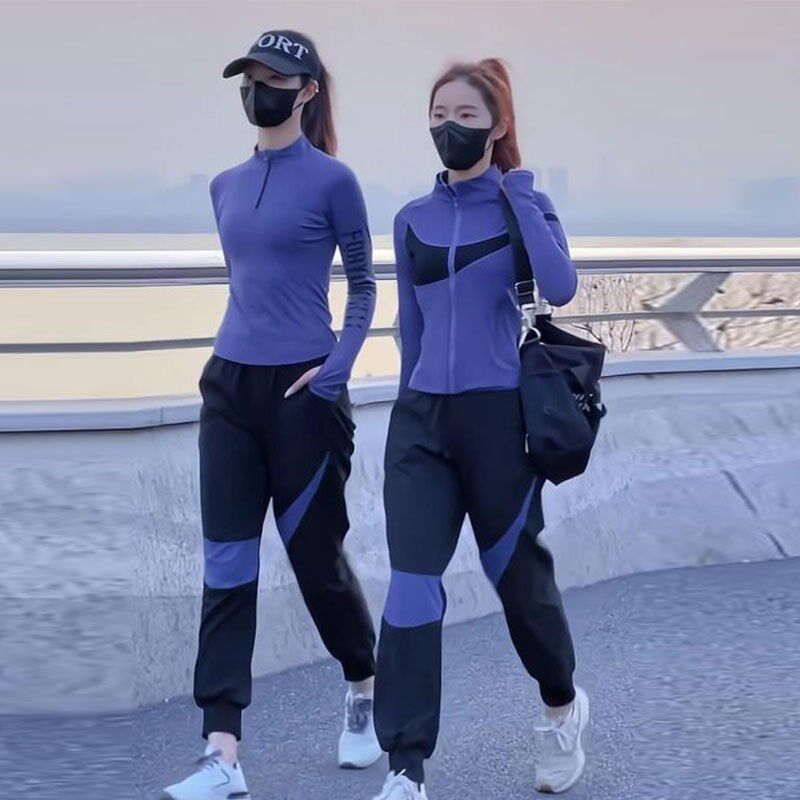 胖MM休闲运动套装女2025年新款设计感健身速干透气两件套大码春季