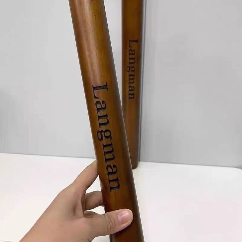 定制圆柱玻璃门拉手中式实木雕刻大门拉手黑M色木门把手订做LOGO