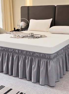 2024新款白色法式公主风松紧床围床F裙遮丑下摆不带床面花边松紧