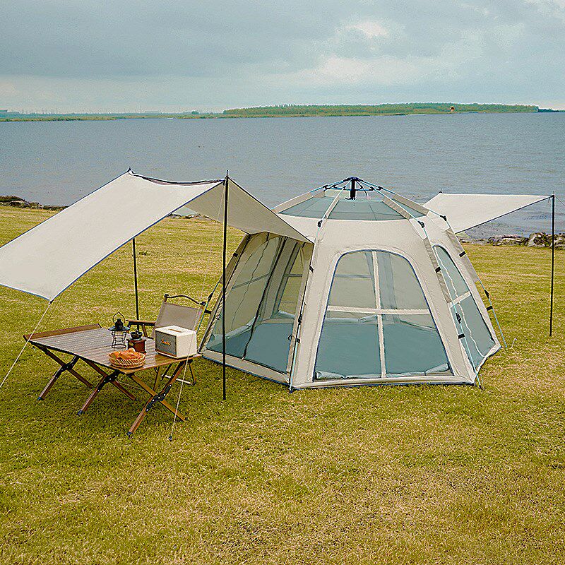 帐篷户外便携式折叠野外露营装备公园野餐野营儿童全自Y动加厚帐