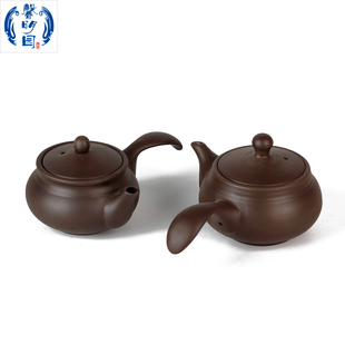 大埔馨明园陶瓷高陂原矿紫陶侧把壶倒挂金钩N弯耳防烫紫砂功夫茶