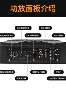 汽车椅音座响用12v车载无品牌/专用超重低音车改装座位下2v超薄4