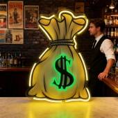 钱美袋子克LED霓虹灯牌广告牌IBS亚装 马逊跨境爆款 元 饰灯亚力发光