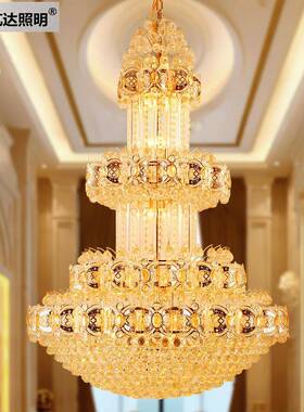GR-MX078色别墅大厅吊金灯圆形优惠楼店中楼水晶灯奢华酒大堂式楼