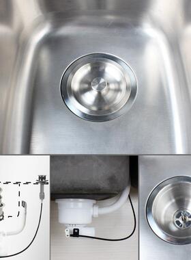 天力房水槽单140m台控后置下水器带方m厨L形溢XL314C00水提拉台控