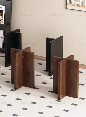 中风实木桌腿VT型脚岩板大理石古桌脚圆岛书台餐桌WOM桌支架底座