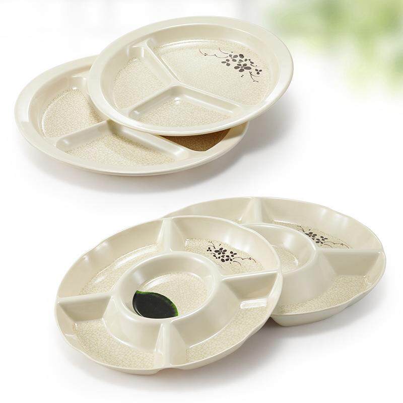 凯柏雅餐仿分格盘10用个装学校食堂快瓷餐套装餐盘商MPRA5密胺快