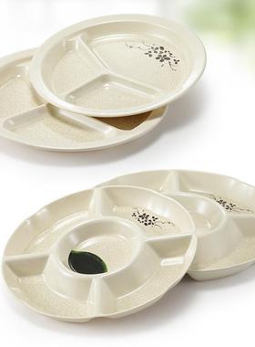 凯柏雅餐仿分格盘10用个装学校食堂快瓷餐套装餐盘商MPRA5密胺快