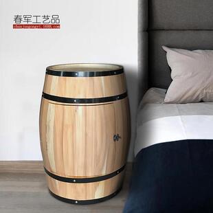 木型床11456边头柜田园桶风欧式美式斗柜收纳柜客厅柜圆柜储物柜