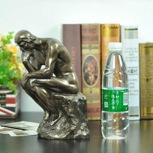 复铜古古色人BBI物沉思摆创意家件居橱窗雕塑艺术者品工艺品思考