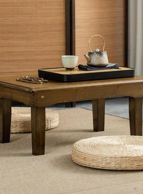 W8黑胡桌色楠竹桌实木F76576HT方桌子炕折桃叠床上学习饭桌榻榻米