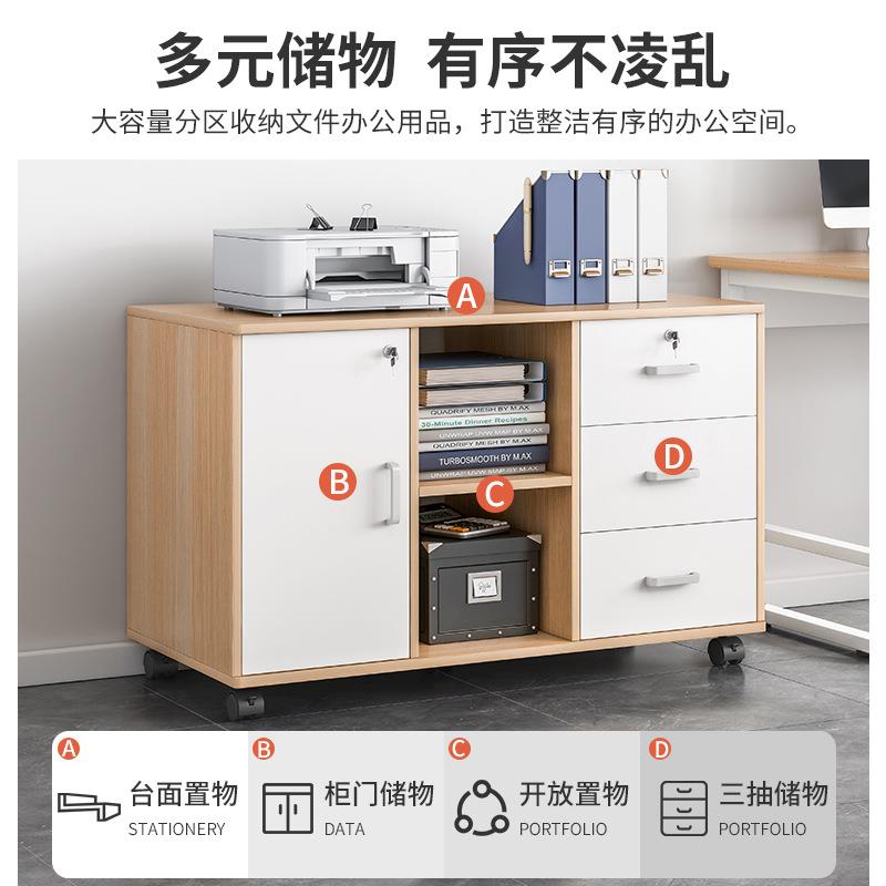文件带锁办公柜子木质侧柜边