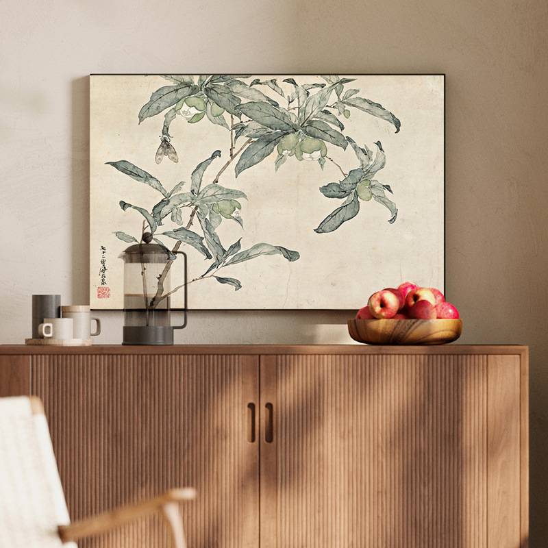 新中式玄关装饰画组合仿古工笔花鸟国画客厅艺术挂画卧室书房壁画图片