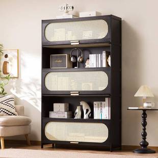 书柜客厅2025新款 门置643物柜玻璃陈列柜现代简多层书架收纳约物