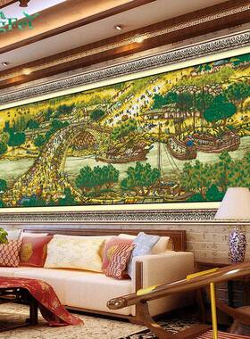 青飞精qf-2492印布清上河卡通版十字绣珍藏准版中国2米明5客图厅