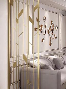 奢锈钢屏关风新中式客厅隔断玄入户简约镂空不花格UTW遮挡轻装饰