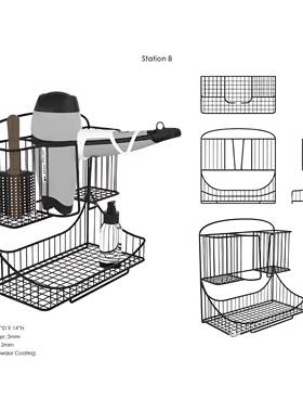 免打孔卫间浴室置物架吹风机收纳架厕所洗手间壁RC921102生挂式挂