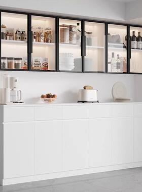 代简约餐边KJQ柜实木一体墙高柜客厅靠现置物柜酒家用收纳储物柜