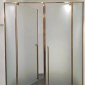 极哑黑304不锈钢转窄轴平开门443淋浴分房干湿离一字形淋浴房隔断