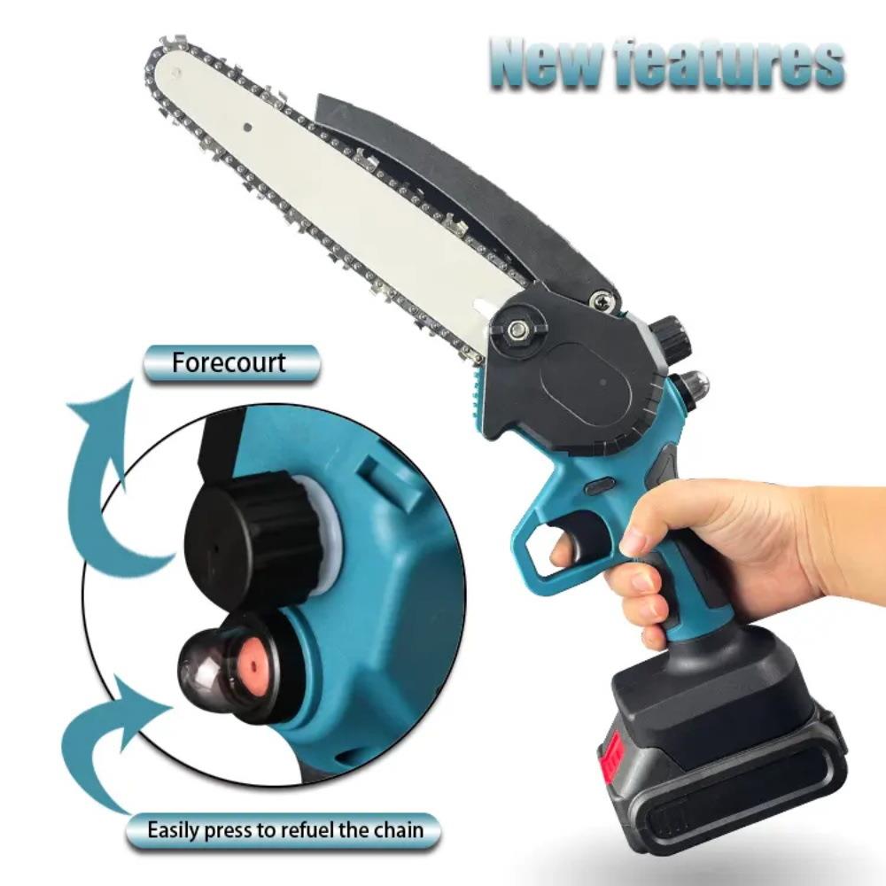 修手式持式锂电链8寸自动润滑伐木锯无品牌/便携园林剪锯机