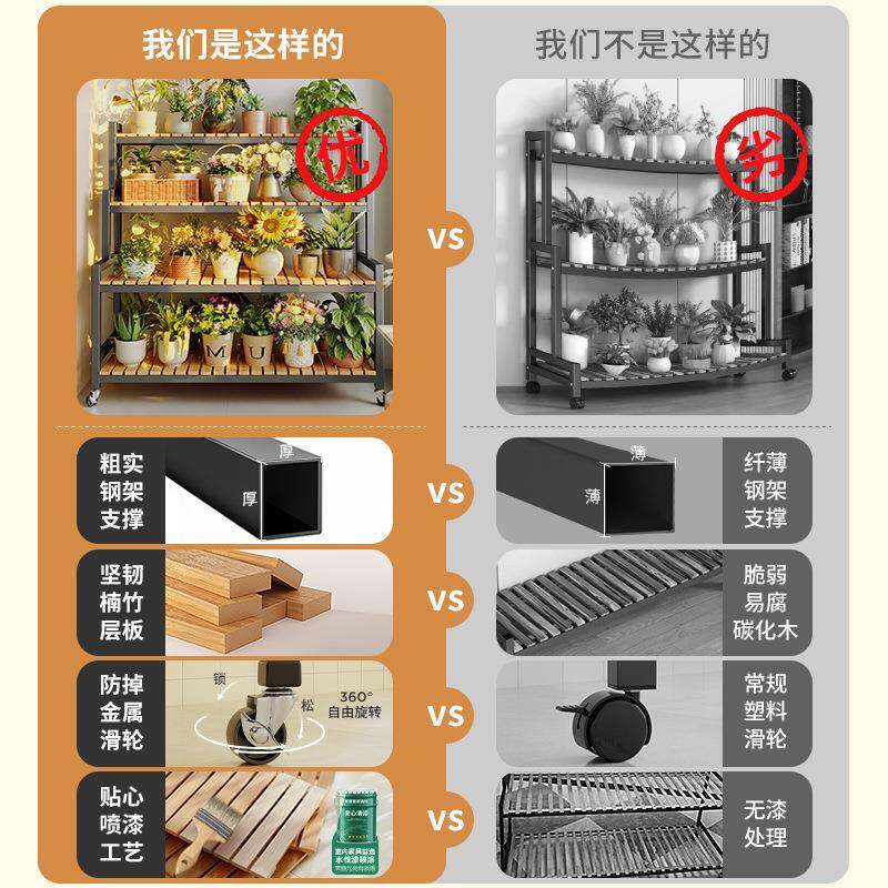 花置物架阳架台花子客架厅落地式移动款多层多肉花盆新托R53BR5架