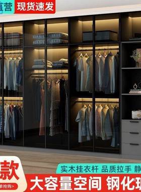 衣柜PXM家用卧收室小户型现代简子约轻奢网红柜合玻组璃纳储物大