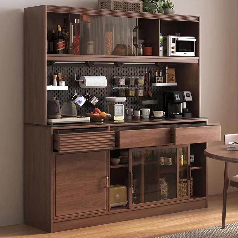 北美胡桃木餐边柜用客厅储CBG006物柜家靠墙实木置柜高黑物柜墙边