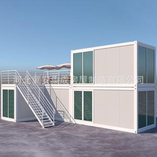 出口防火集成房屋打包箱工临时地住3000 箱活 600人办公彩钢房集装