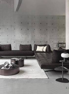 意式极简客厅无扶手沙双面可移动靠背发椅服装店民贵宿AEJ组合沙