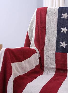 美国旗Dulcis美式沙发色棉加厚针织巾毯八沙发毯休盖毯沙发盖闲毯