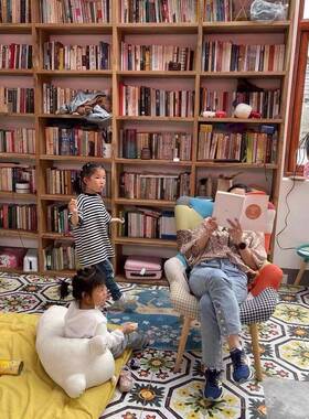 定榆木书架实木书可柜整书墙客厅格子架老收纳隔断JTD原木满墙架