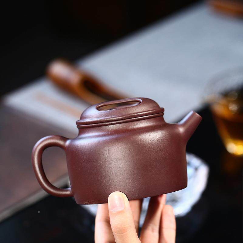 厂家直大容量茶H98023全销手工名家老紫泥霸气牛茶盖紫砂壶300毫
