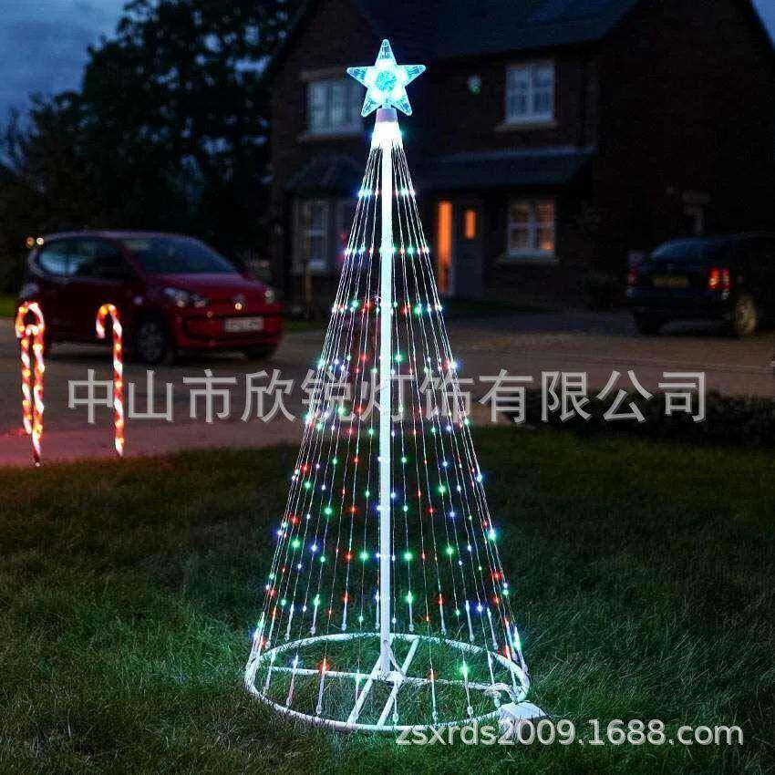 ED皮线灯带款简易树灯户外QAC装饰亮诞化RG圣B七彩变色幻彩锥L型