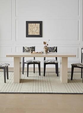 2025新款奶酪奶餐餐桌法复古洞石岩板桌中古风油风家用式极简OJB