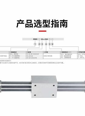 亚德客型RMS磁偶无杆气缸可CY01B1016/20/25JWZ/32/40-10/2/0式0