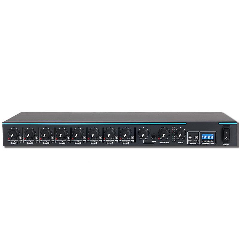 MX0智能8路会议混8音器集HY4130带48V幻象供电麦克风有线话筒线器