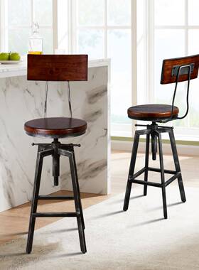 工厂台直销工业风创意实AT-206木铁酒吧椅高艺凳脚客厅酒吧可升降