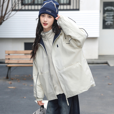 女大童三合一可拆卸冲锋外套春秋2025新款初中生儿童少女秋冬上衣