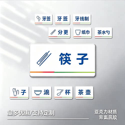 餐厅厨房4D物料分类标识牌