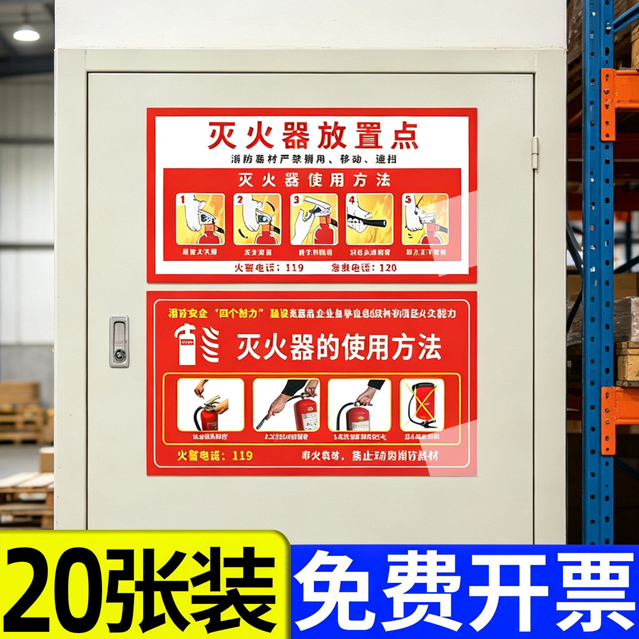【免费开票】灭火器放置点标识牌